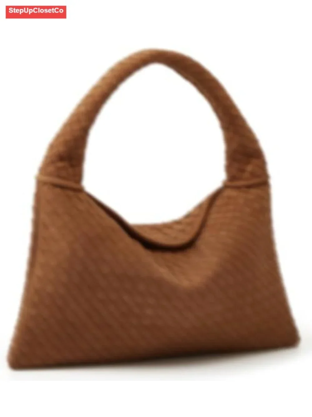 Slouchy Woven Suede Hobo Bag Shoulder Crossbody Tote Women Trendy Purse